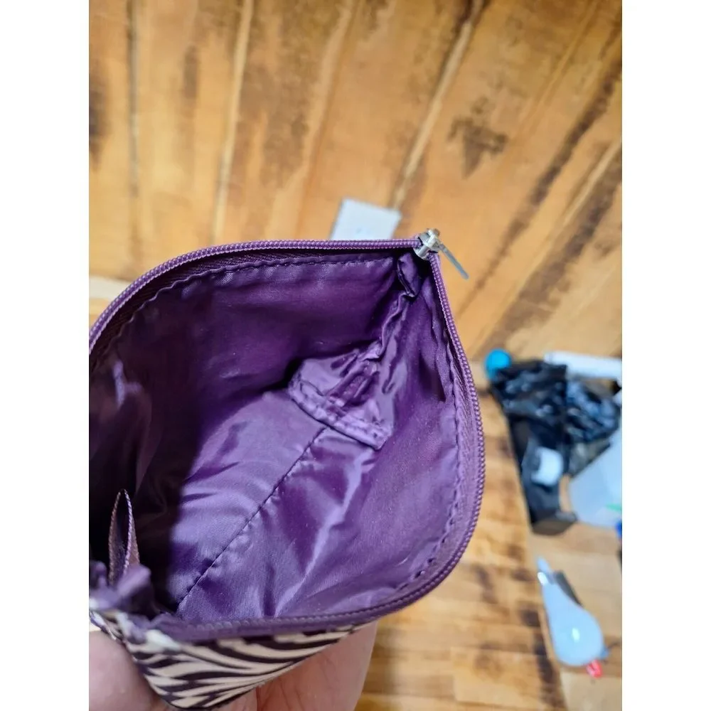 Estée‎ Lauder Purple Tan Zipper Makeup Cosmetic Travel Bag